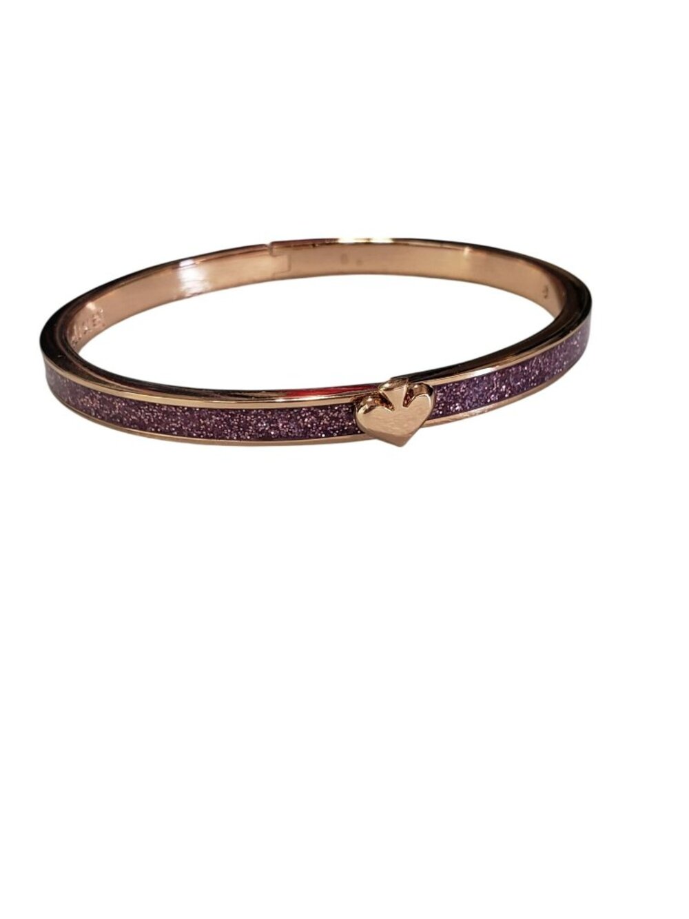 Kate Spade Pink Glitter Gold Tone Hinged Bangle Bracelet - Picture 10 of 10